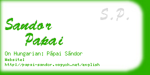 sandor papai business card
